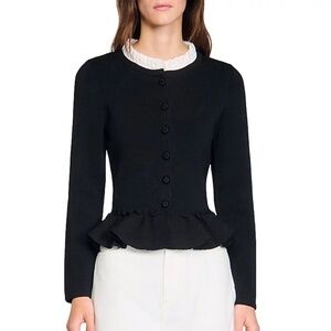 Aspen Removable Collar Peplum Cardigan